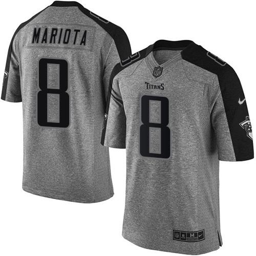 Nike Titans #8 Marcus Mariota Gray Men's Stitched NFL Limited Gridiron Gray Jersey